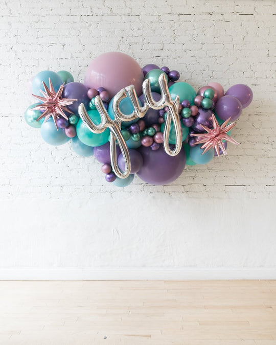 OUTDOOR-Mermaid Theme - Yay Script Backdrop Balloon Garland Install Piece