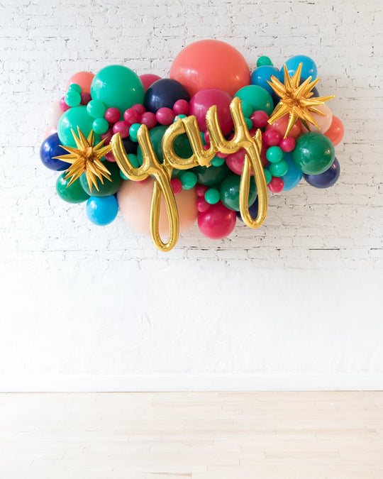 OUTDOOR-Party Animal Theme - Yay Script Backdrop Balloon Garland Install Piece