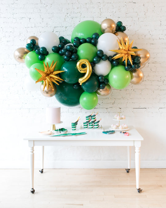 Jungle Theme - Number Backdrop Balloon Garland Install Piece