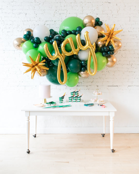 Jungle Theme - Yay Script Backdrop Balloon Garland Install Piece - 6ft