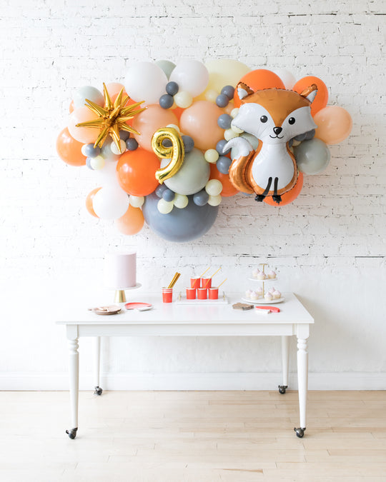 Woodland Theme - Fox Backdrop Balloon Garland Install Piece - 6ft