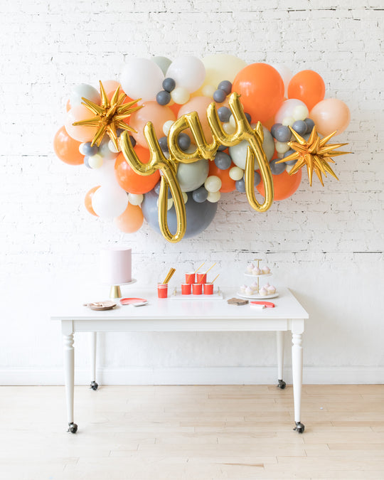 Woodland Theme - Yay Script Backdrop Balloon Garland Install Piece - 6ft