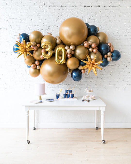 Midnight Copper - Number Backdrop Balloon Garland Install Piece