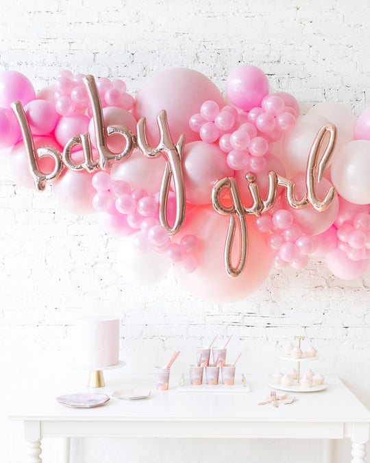 Soft Pink Palette Baby Girl Balloon Garland