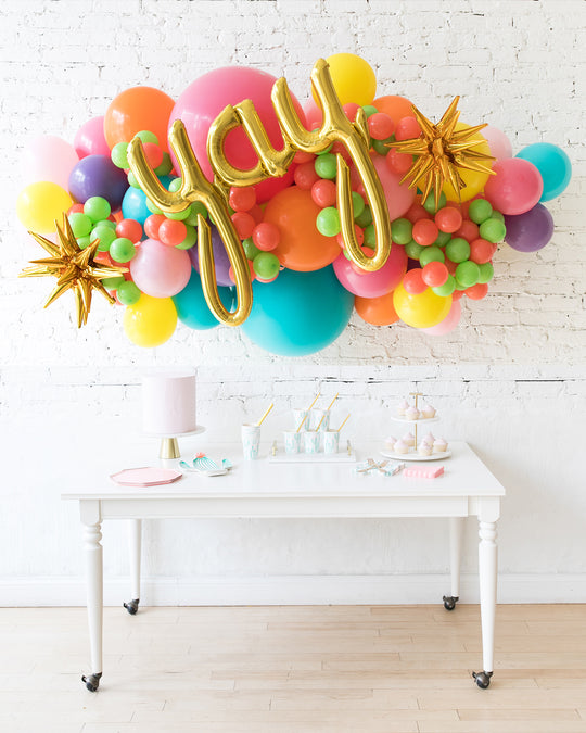 Fiesta Theme - Yay Script Backdrop Balloon Garland Install Piece - 6ft