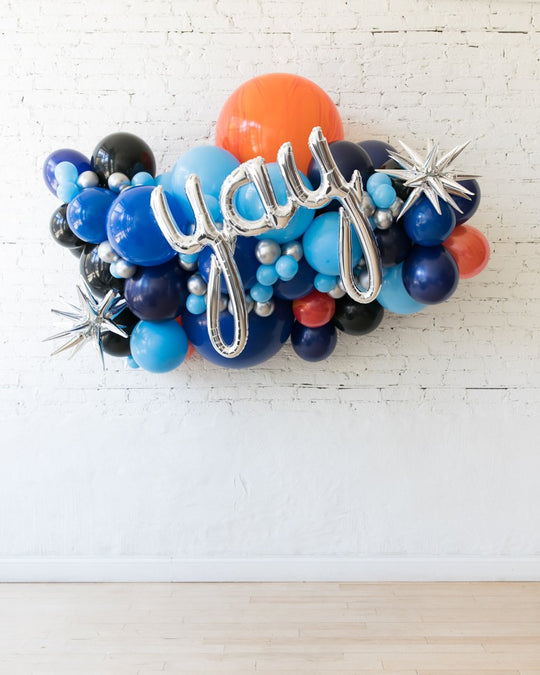 OUTDOOR-Space Theme - Yay Script Backdrop Balloon Garland Install Piece