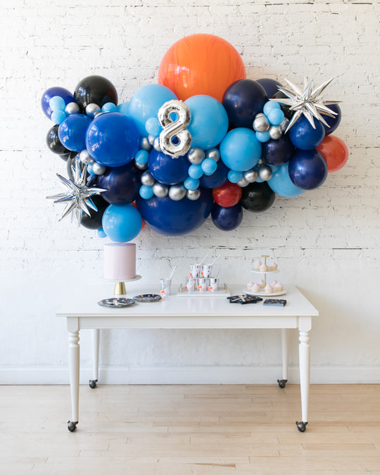 Space Theme - Number Backdrop Balloon Garland Install Piece