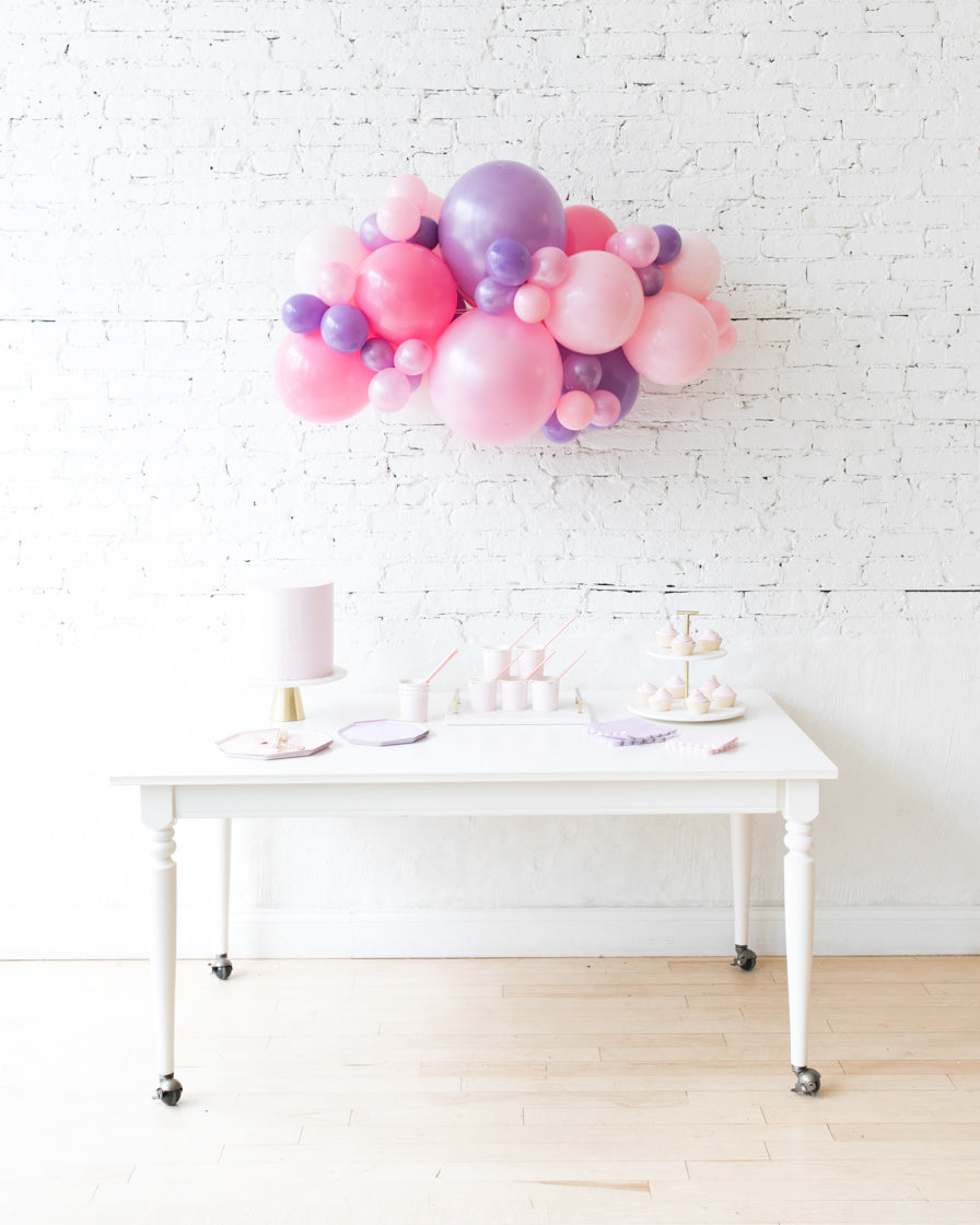 Princess-balloon-backdrop-garland-install