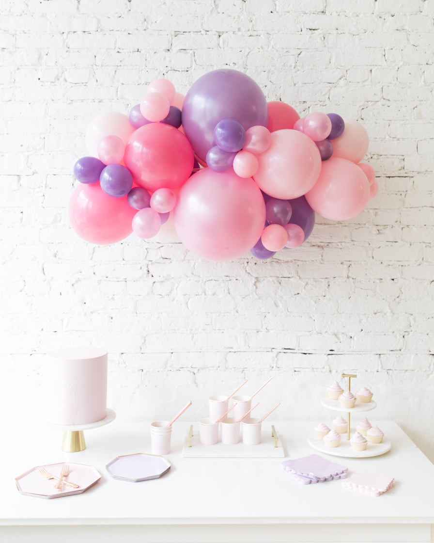 Princess-balloon-backdrop-garland-install