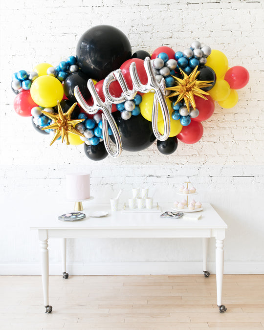 Superhero Theme - Yay Script Backdrop Balloon Garland Install Piece - 6ft
