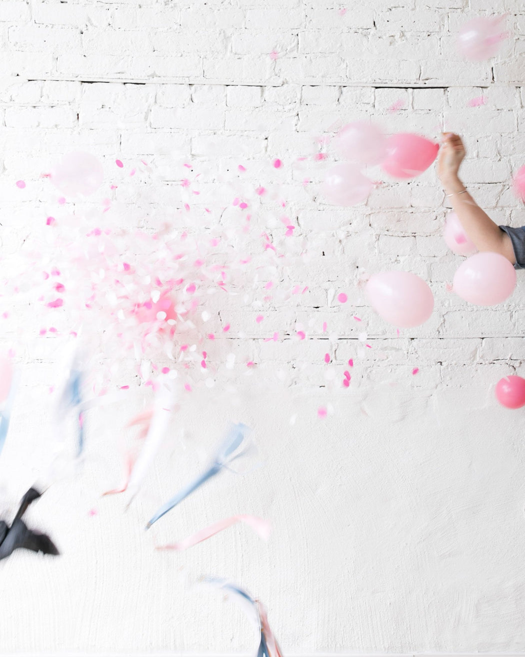 Gender Reveal Popping Balloon with Pink Confetti