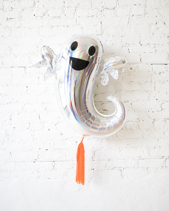 25in Ghost Foil Balloon with Orange Skirt
