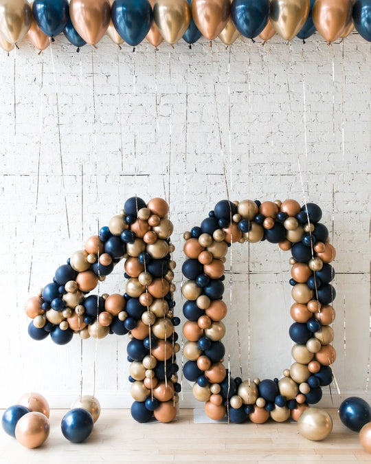 Midnight Copper - Freestanding Numbers & Ceiling Balloon Set