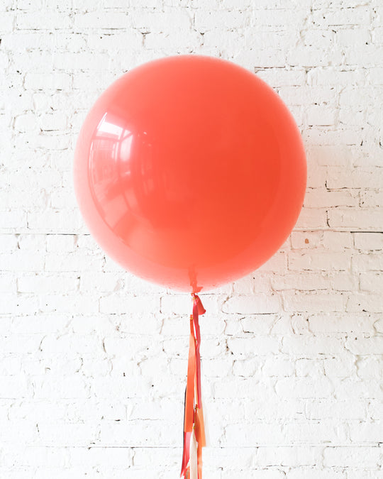 GIFT-Coral Giant Balloon and Shades of Orange Tassel
