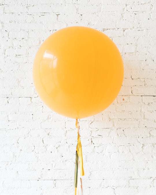 GIFT-Goldenrod Giant Balloon and Yellow, Blush & Gold Tassel
