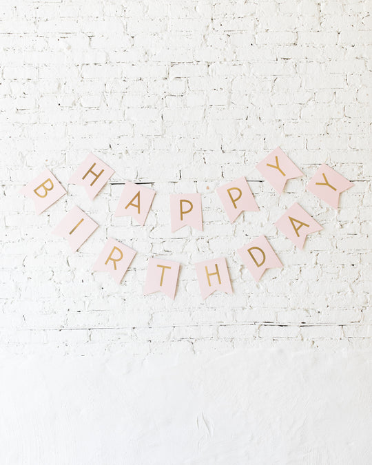 Ginger Ray Pastel Pink Happy Birthday Bunting