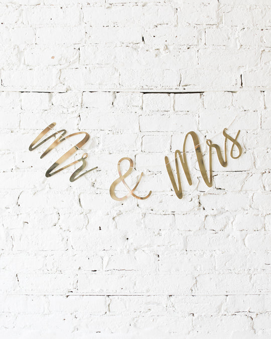 Ginger Ray - Mr & Mrs Gold Bunting