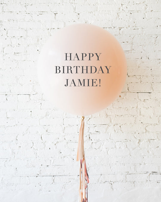 Glam Tan - Personalized Happy Birthday Balloon and Tassel