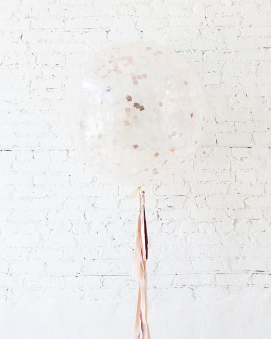 Glam Tan - Confetti Giant Balloon with Tassel