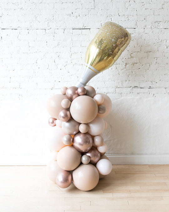 Glam Tan - Champagne Bottle Balloon Column - 4ft