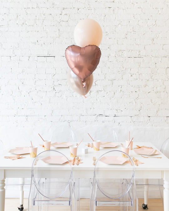 Glam Tan - Foil and 11in Balloons Centerpiece - bouquet of 3