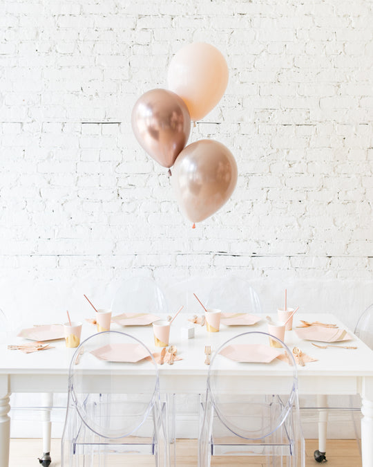 Glam Tan - 11in Balloons Centerpiece - bouquet of 3