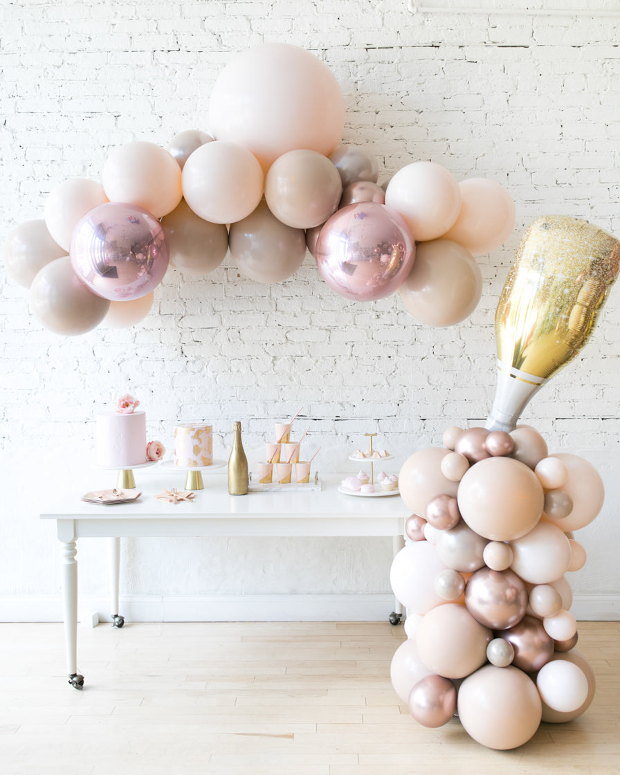 Glam Tan - Floating Balloon Arch & Champagne Column Set — Paris312