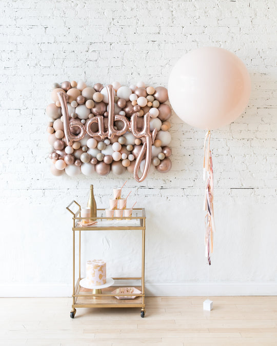 Glam Tan - Baby Backdrop & Giant Balloon Set