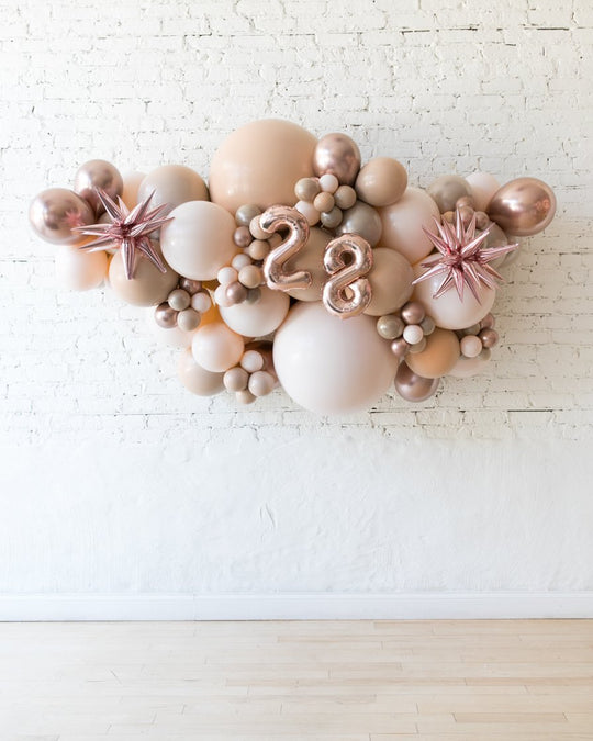 OUTDOOR-Glam Tan - Number Backdrop Balloon Garland Install Piece