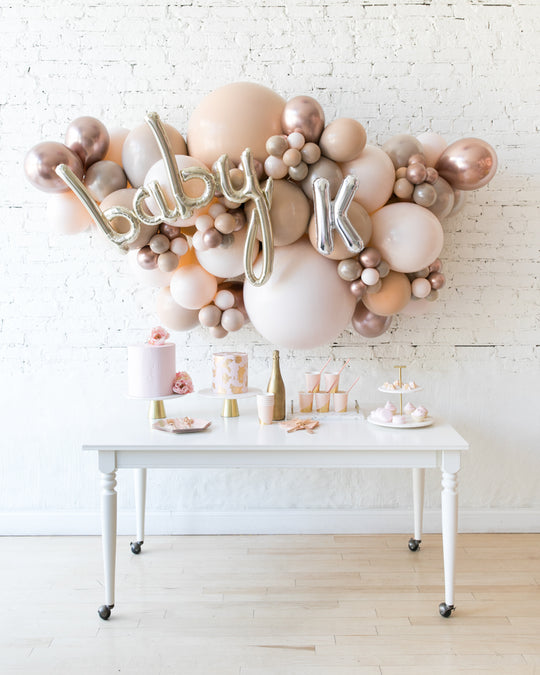 Glam Tan - Personalized Backdrop Balloon Garland Install Piece - 6ft