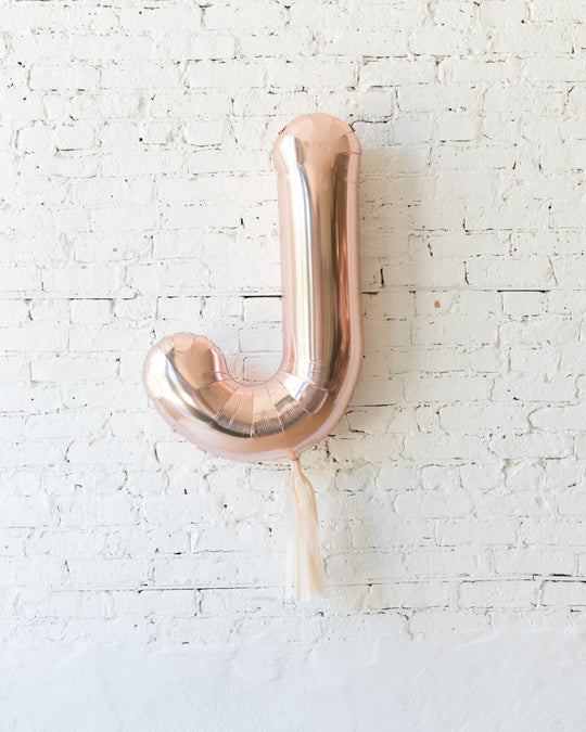 34in Rose Gold Individual Foil Letter with Ivory Skirt