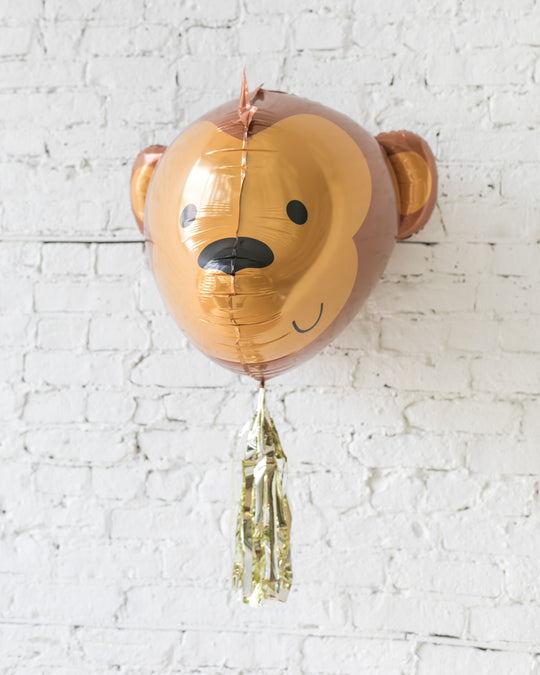 GIFT-29in 3D Monkey Foil Balloon and Gold Skirt