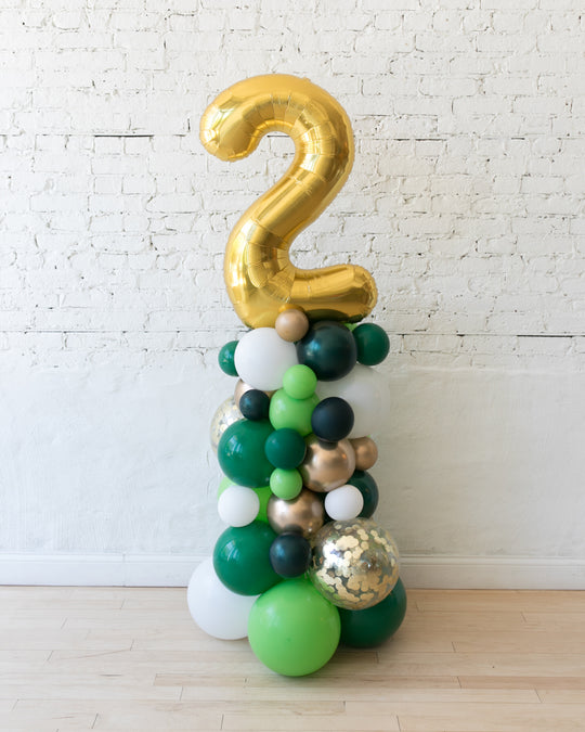 Customizable Jungle Theme Number Balloon Column - 4ft