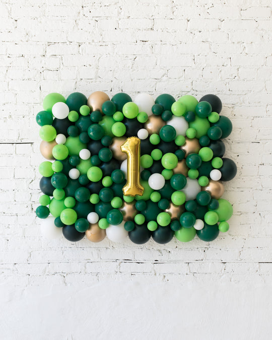 Customizable Jungle Theme Number Balloon Backdrop Board - small