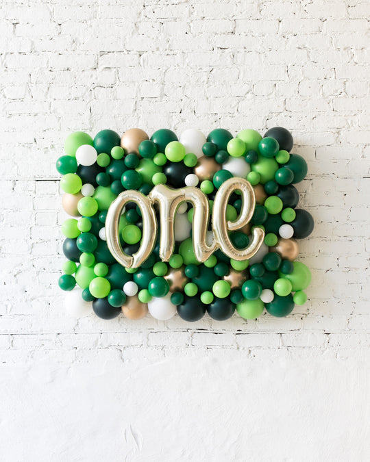 Jungle Theme One Script Balloon Backdrop Board - small