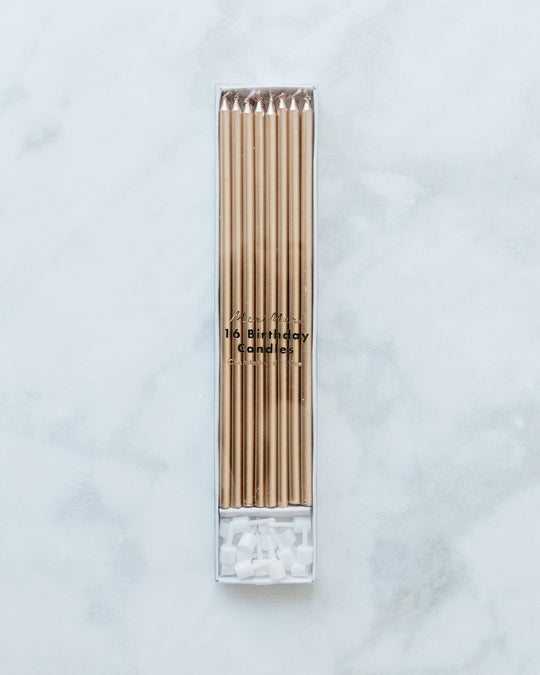 Meri Meri Gold Candles - pack of 16