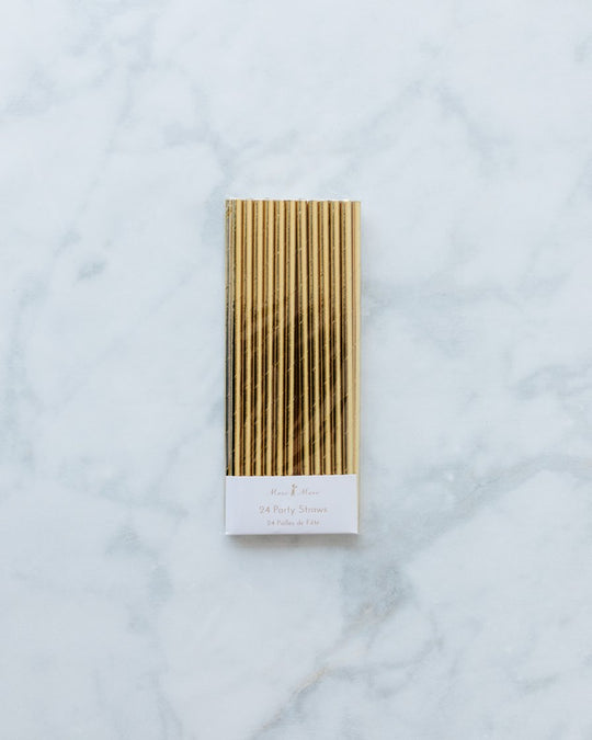 Meri Meri Gold Foil Straws - pack of 24