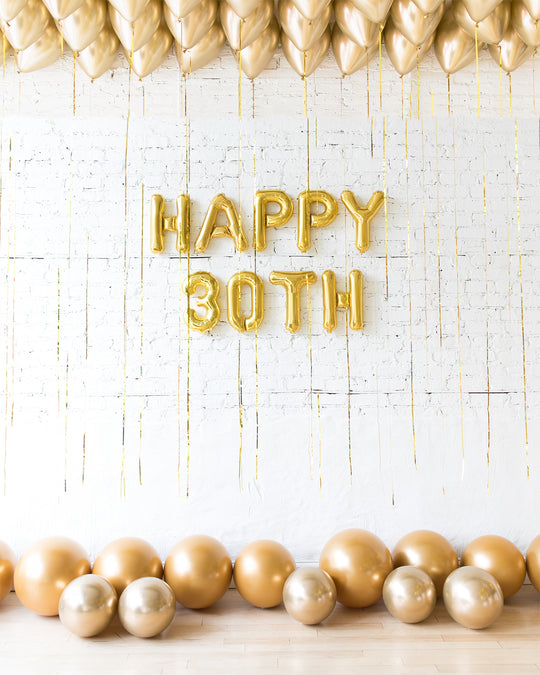 Golden - Ceiling, Floor & Letter Balloons Set