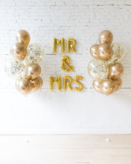Golden - Letters & Confetti Bouquets Set
