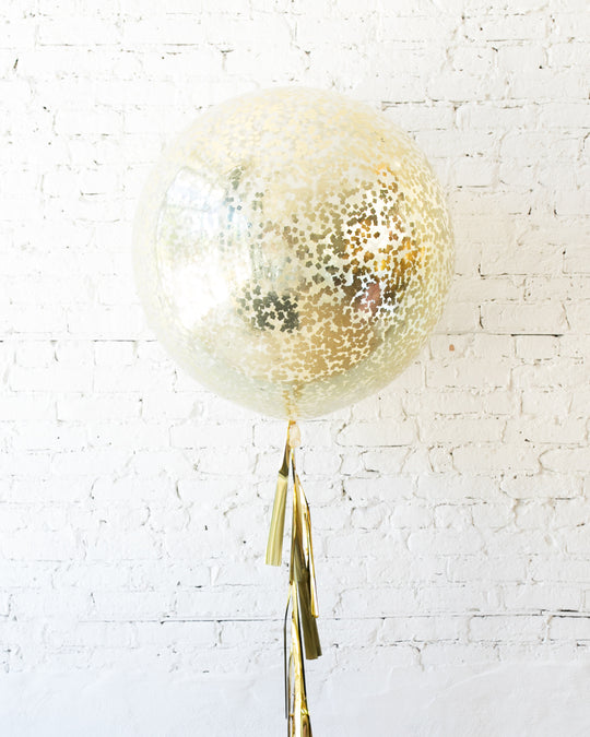 Golden - Confetti Giant Balloon with Tassel