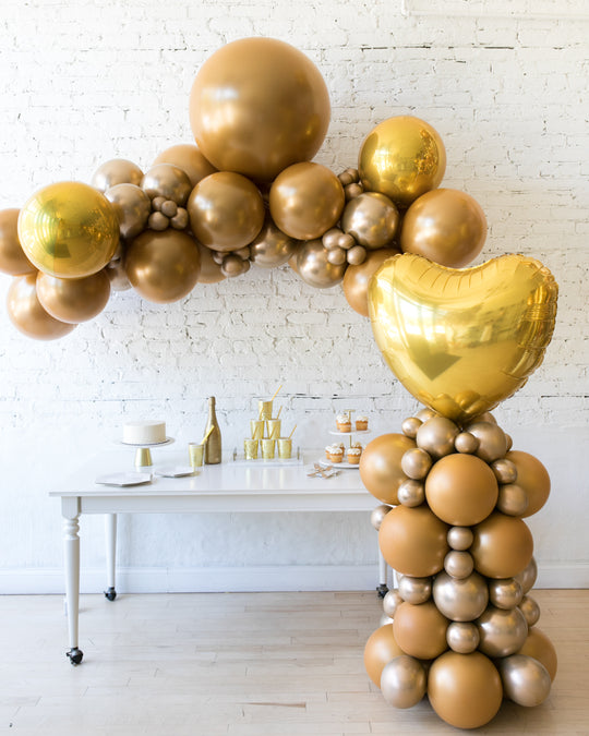 Golden - Floating Arch & Column Balloon Set