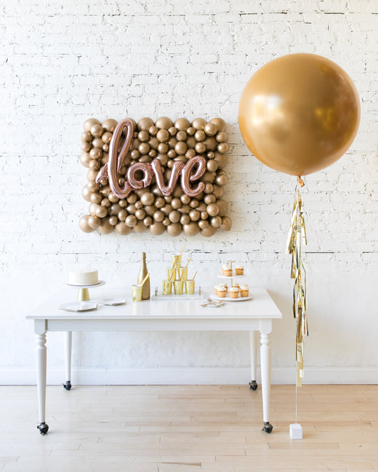 Golden - LOVE Backdrop & Giant Balloons Set