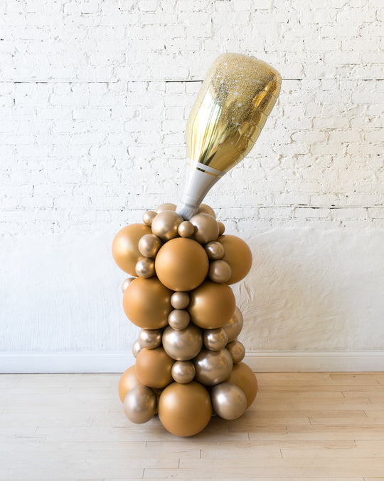 Golden - Champagne Bottle Balloon Column - 4ft