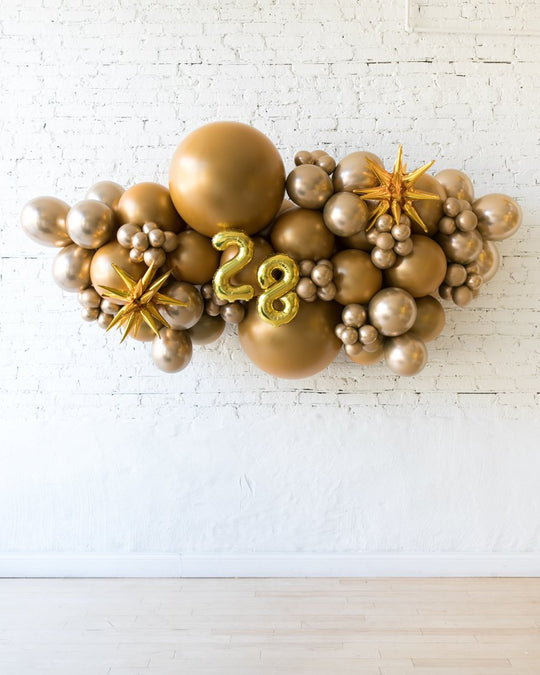OUTDOOR-Golden - Number Backdrop Balloon Garland Install Piece