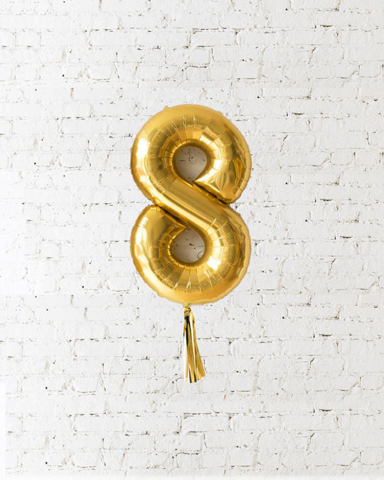 34in Floating Gold Foil Number with Skirt