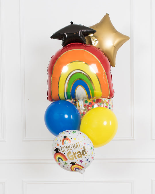 GIFT-Graduation Rainbow Foil and Latex Bouquet