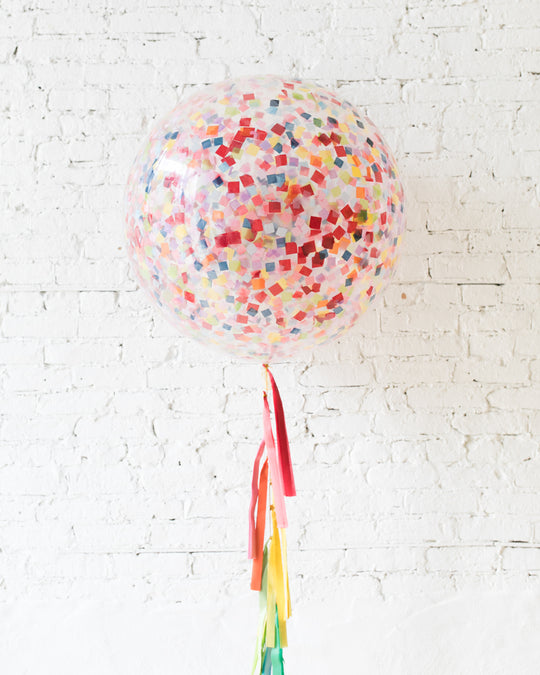Rainbow Palette Confetti Giant Balloon and Tassel