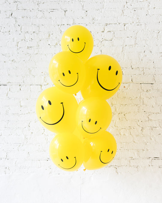 GIFT-Happy Face 11in and 16in Balloons - bouquet of 10