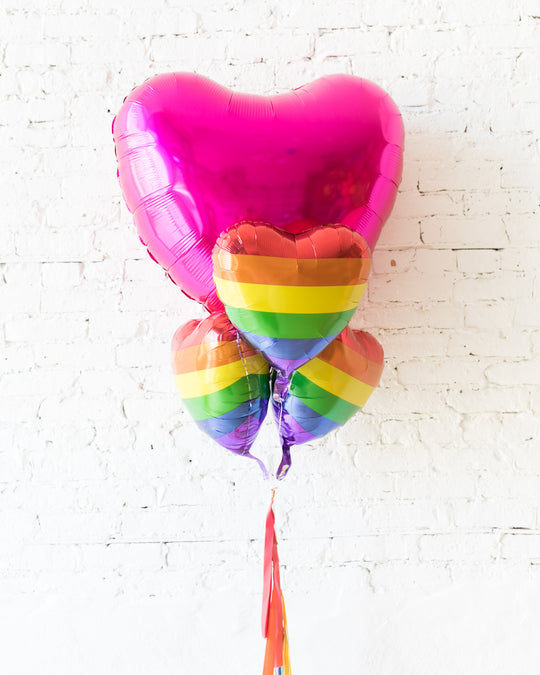 GIFT-Giant Magenta Heart and Rainbow Tassel