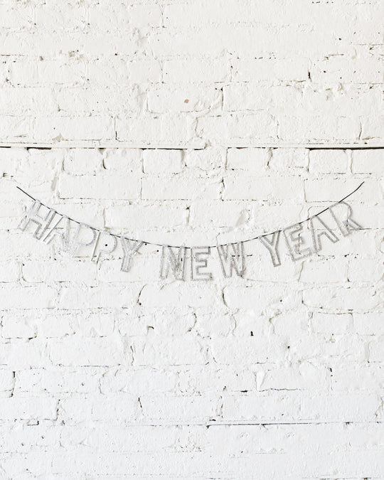 Meri Meri - Silver Happy New Year Banner